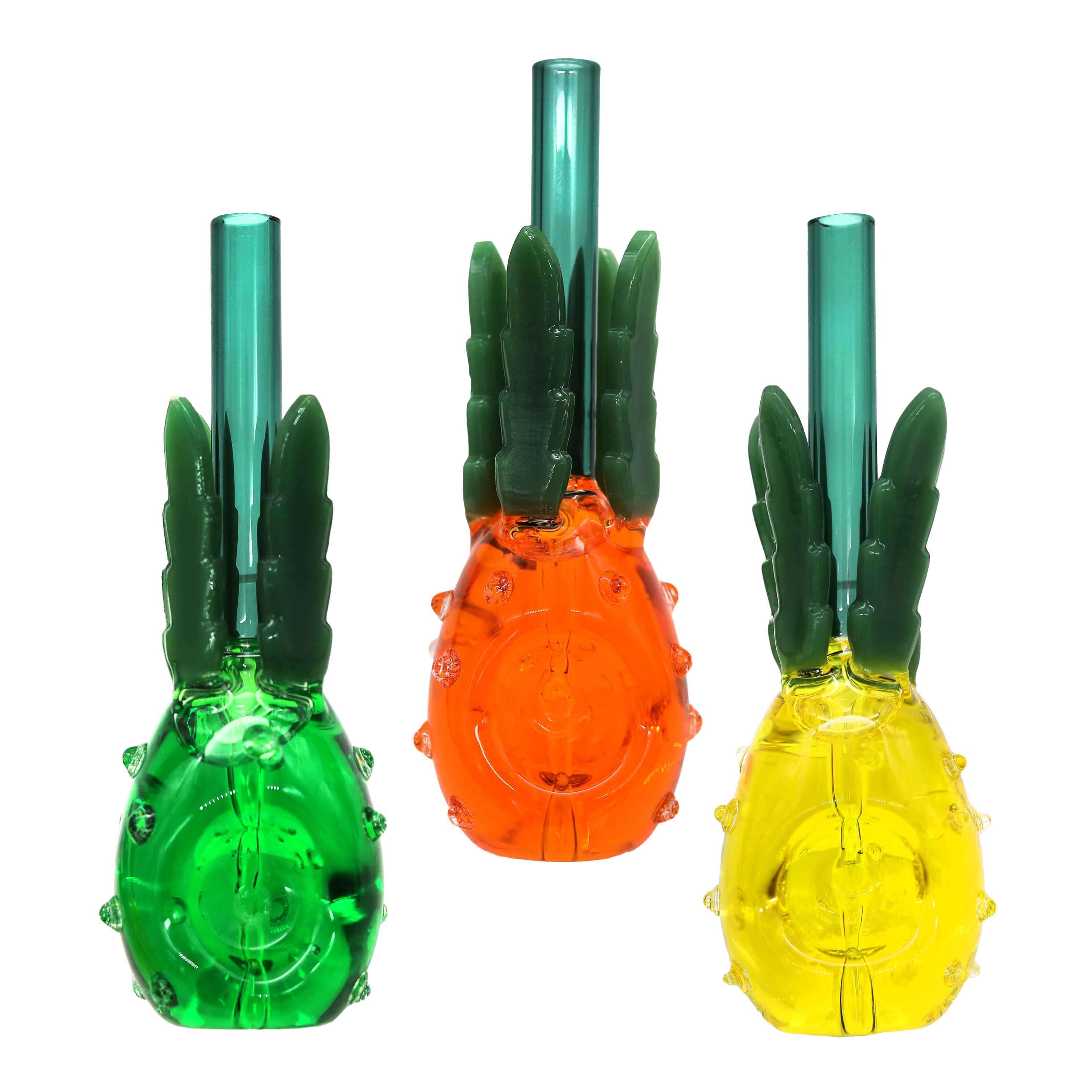 Pineapple Design Glycerine Oil Glass Handpipe (GHP-640) | 5.5 inch | Assorted Colors product image